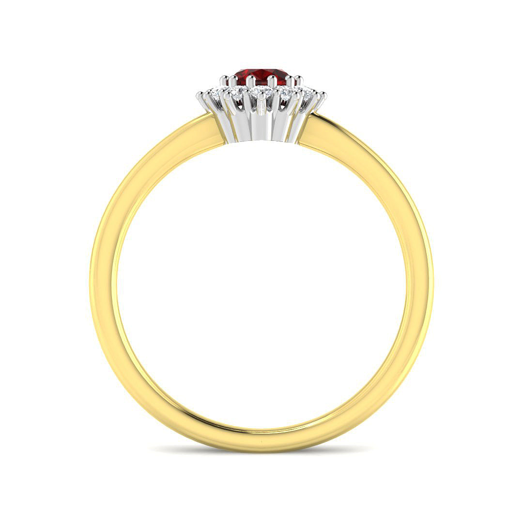 9ct Two-Tone Gold 0.66ct Ruby Ring