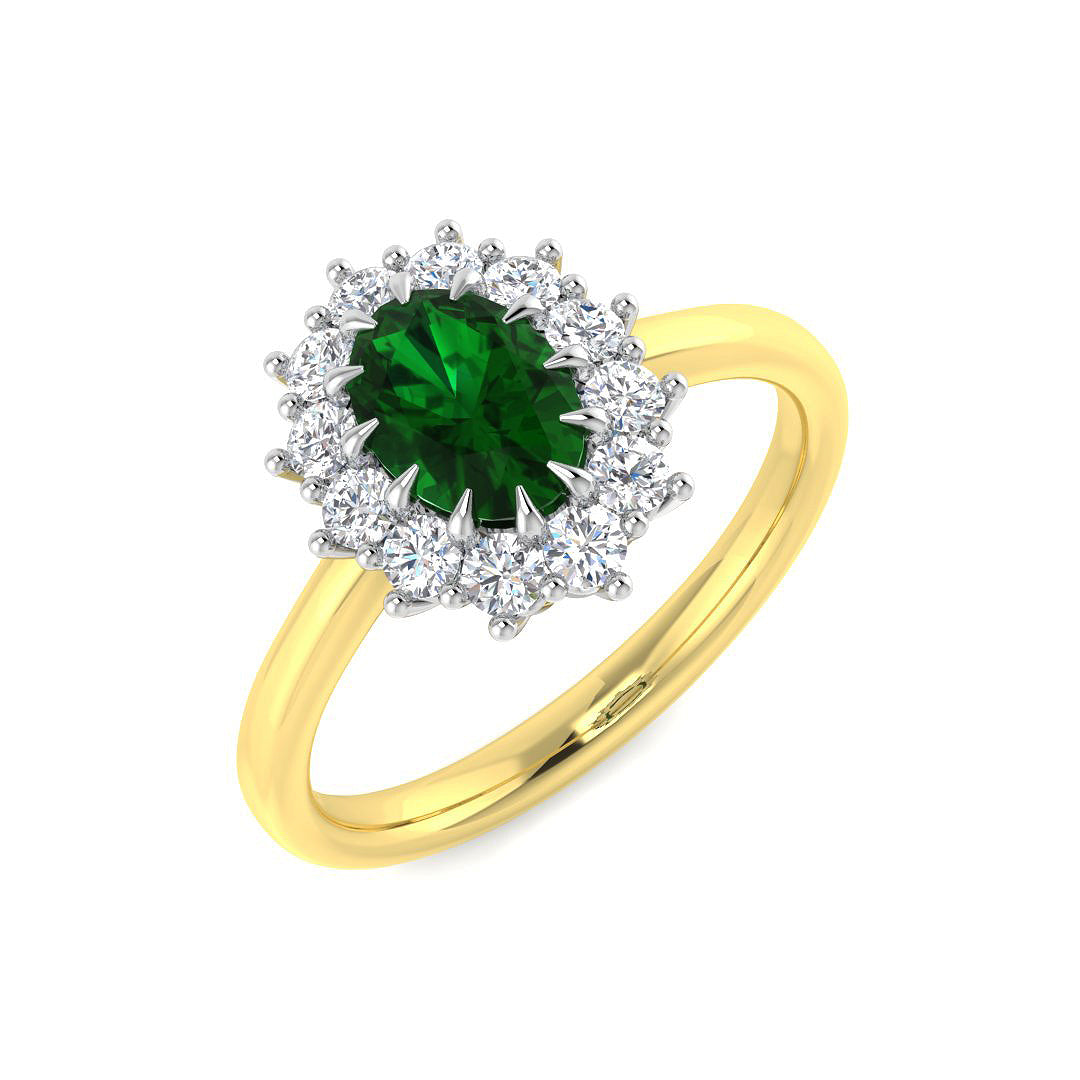 9ct Two-Tone Gold 1.17ct Emerald Ring