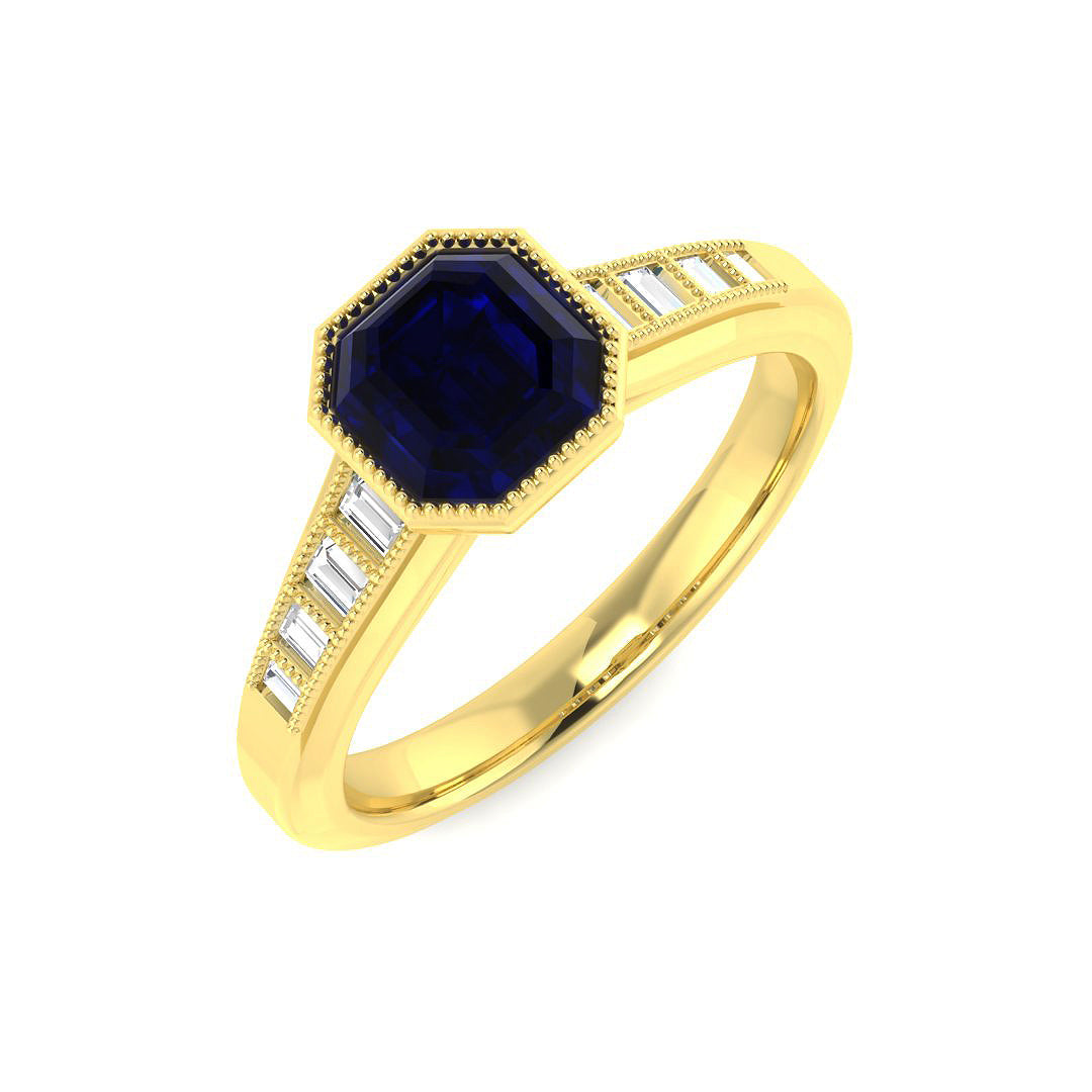 9ct Yellow Gold 1.46ct Blue Sapphire Ring