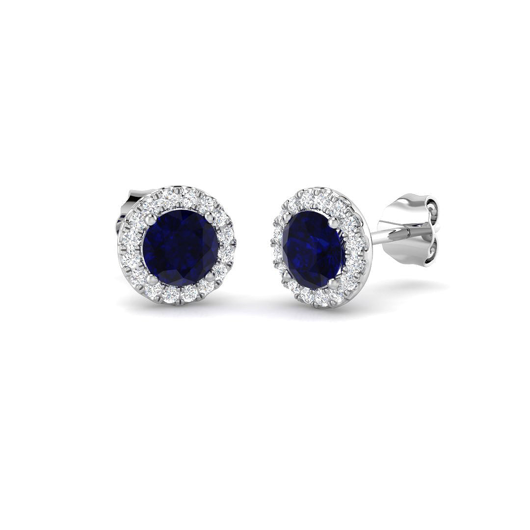 9ct White Gold 1.85ct Blue Sapphire Earrings