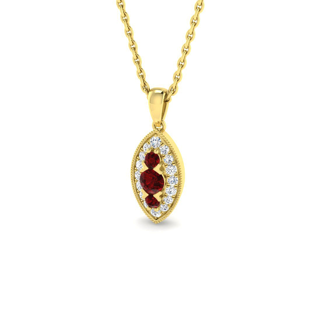 9ct Yellow Gold 0.22ct Ruby Pendant