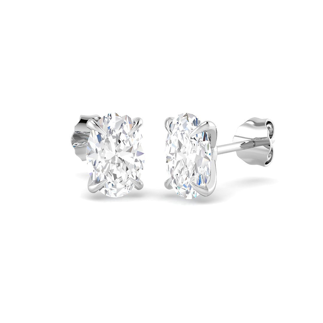 9ct White Gold 2.02ct E VS1 Laboratory Grown CVD Earrings