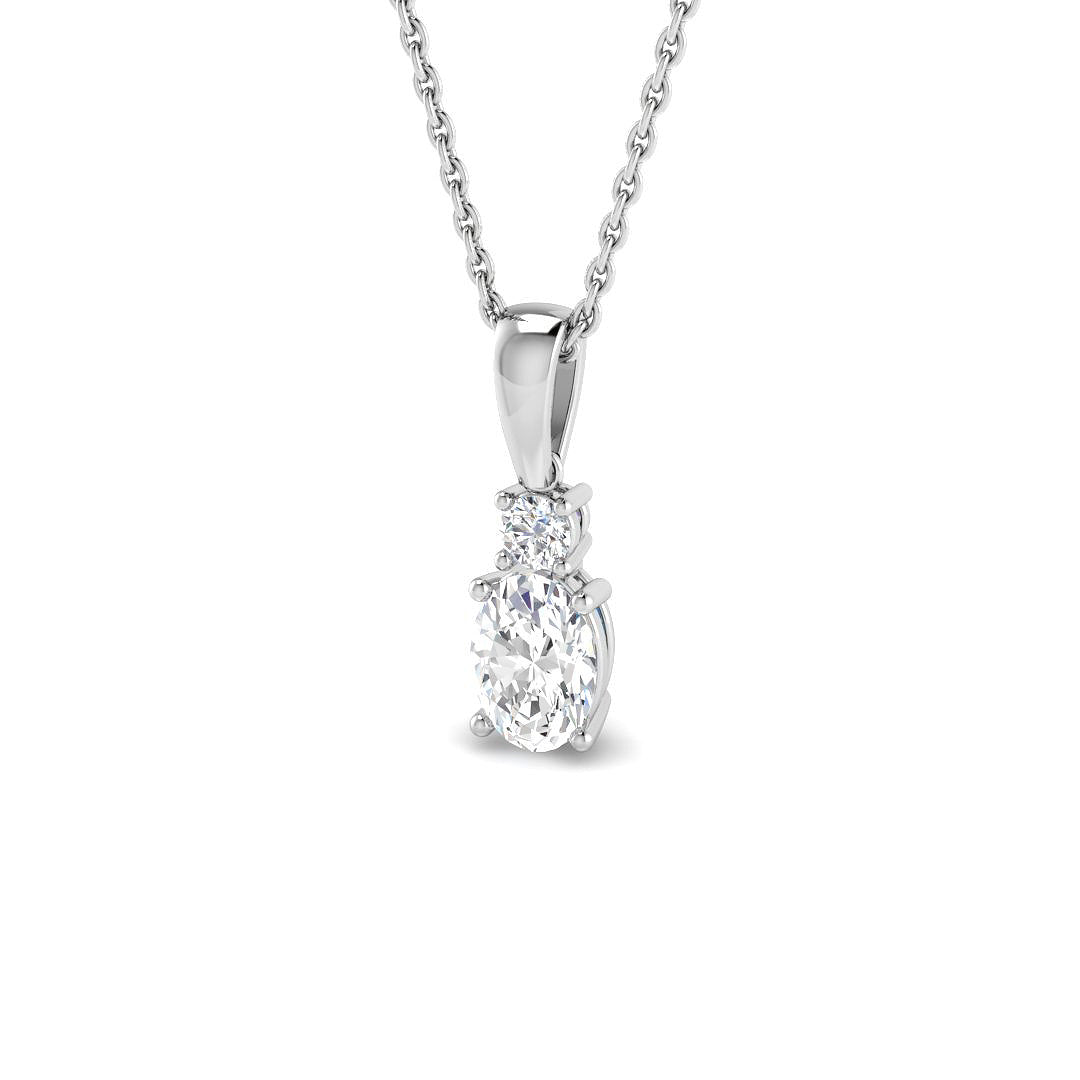 9ct White Gold 0.55ct Laboratory Grown CVD Pendant