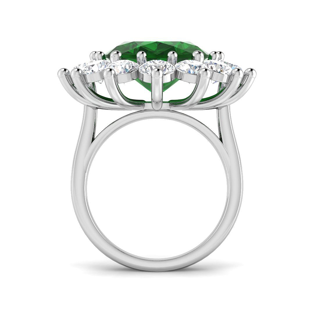 Platinum 16.81ct Emerald Ring