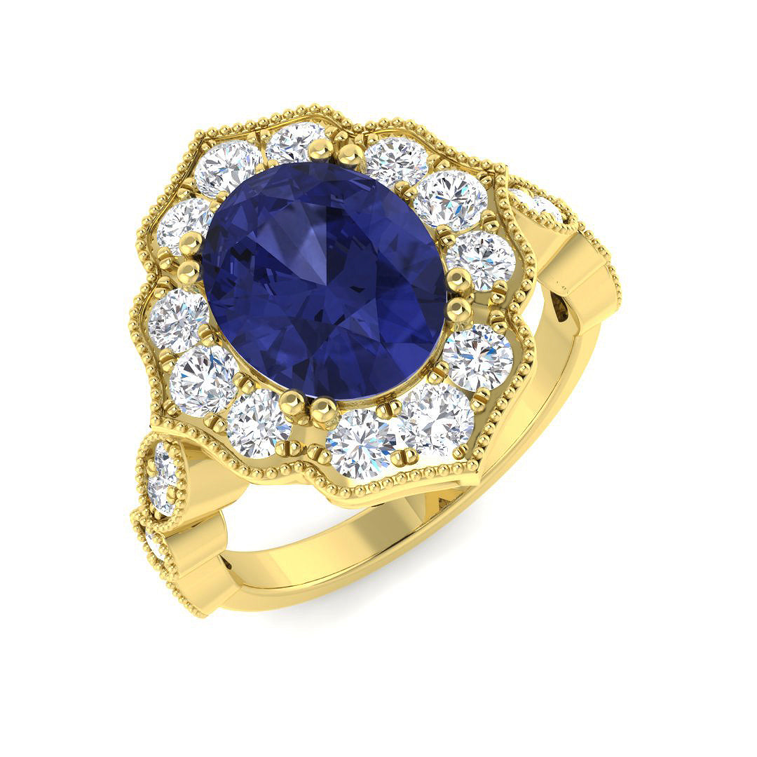 9ct Yellow Gold 3.48ct Tanzanite Ring
