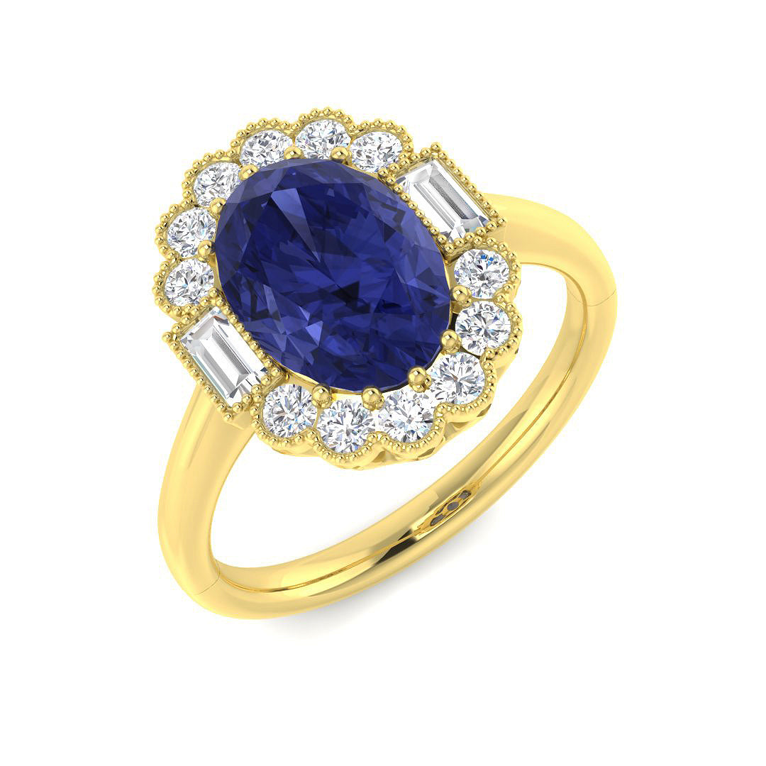 9ct Yellow Gold 3.39ct Tanzanite Ring