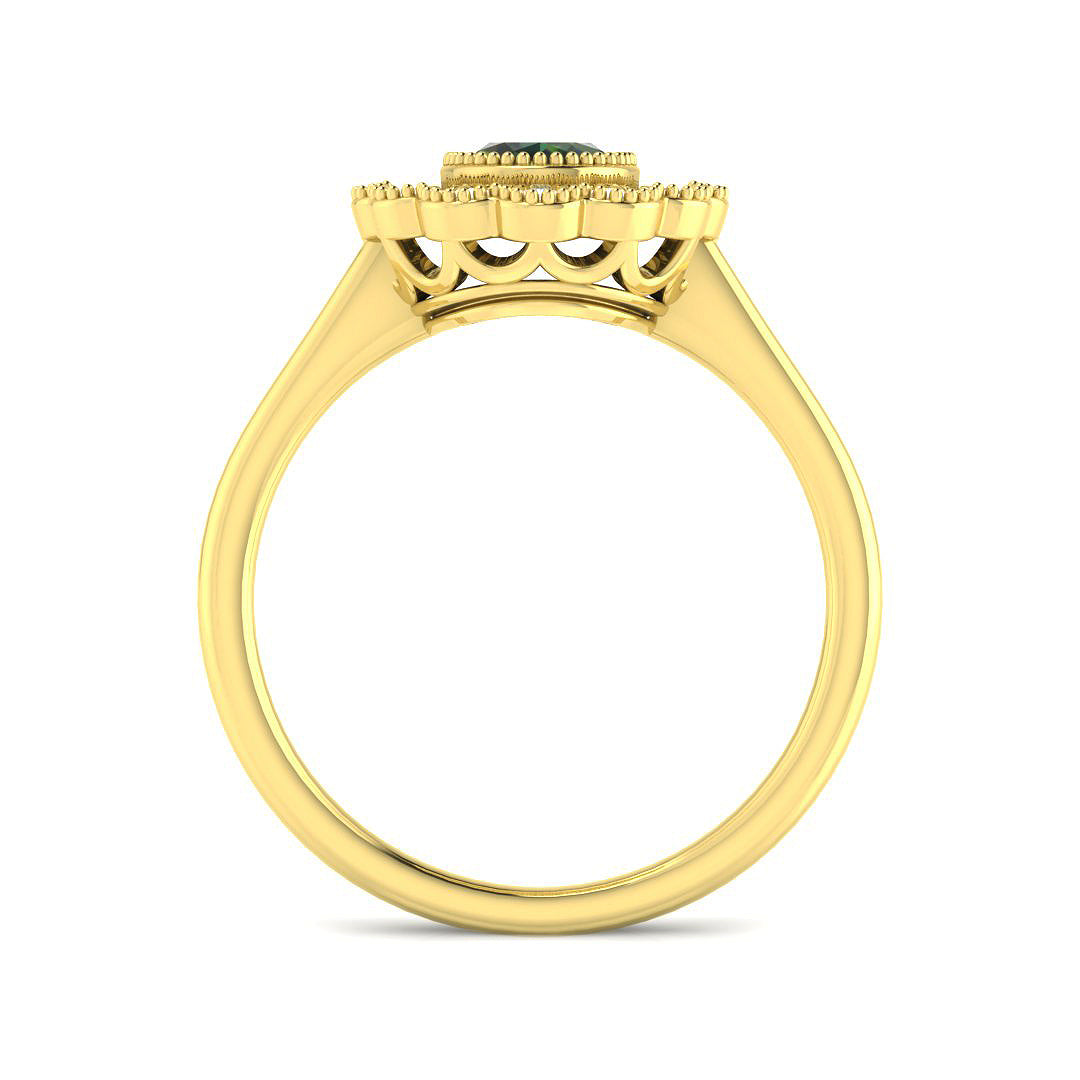 9ct Yellow Gold 1.36ct Teal Sapphire Ring