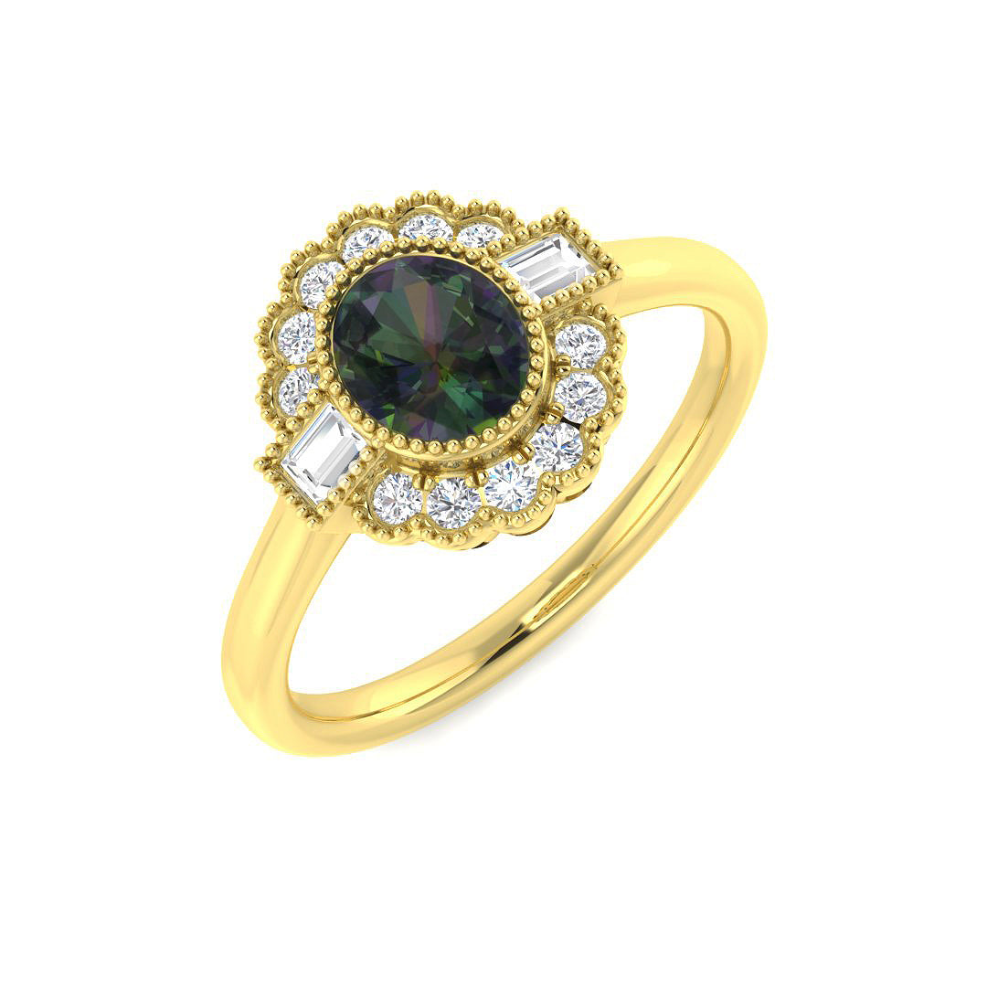 9ct Yellow Gold 1.02ct Teal Sapphire Ring