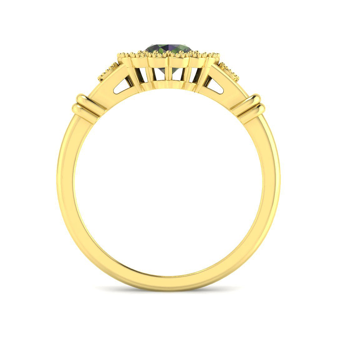 9ct Yellow Gold 1.12ct Teal Sapphire Ring
