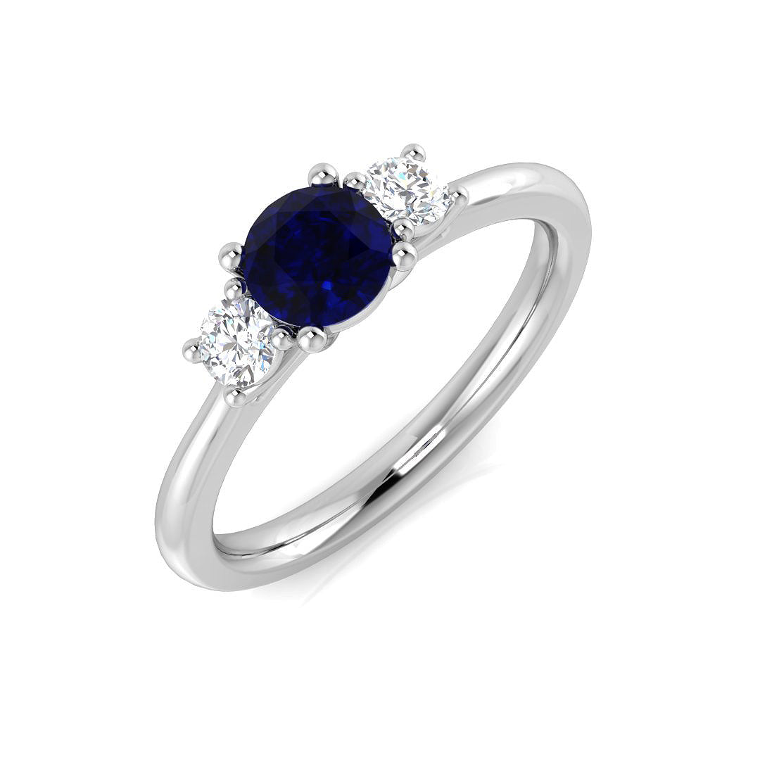 9ct White Gold 0.86ct Blue Sapphire Ring