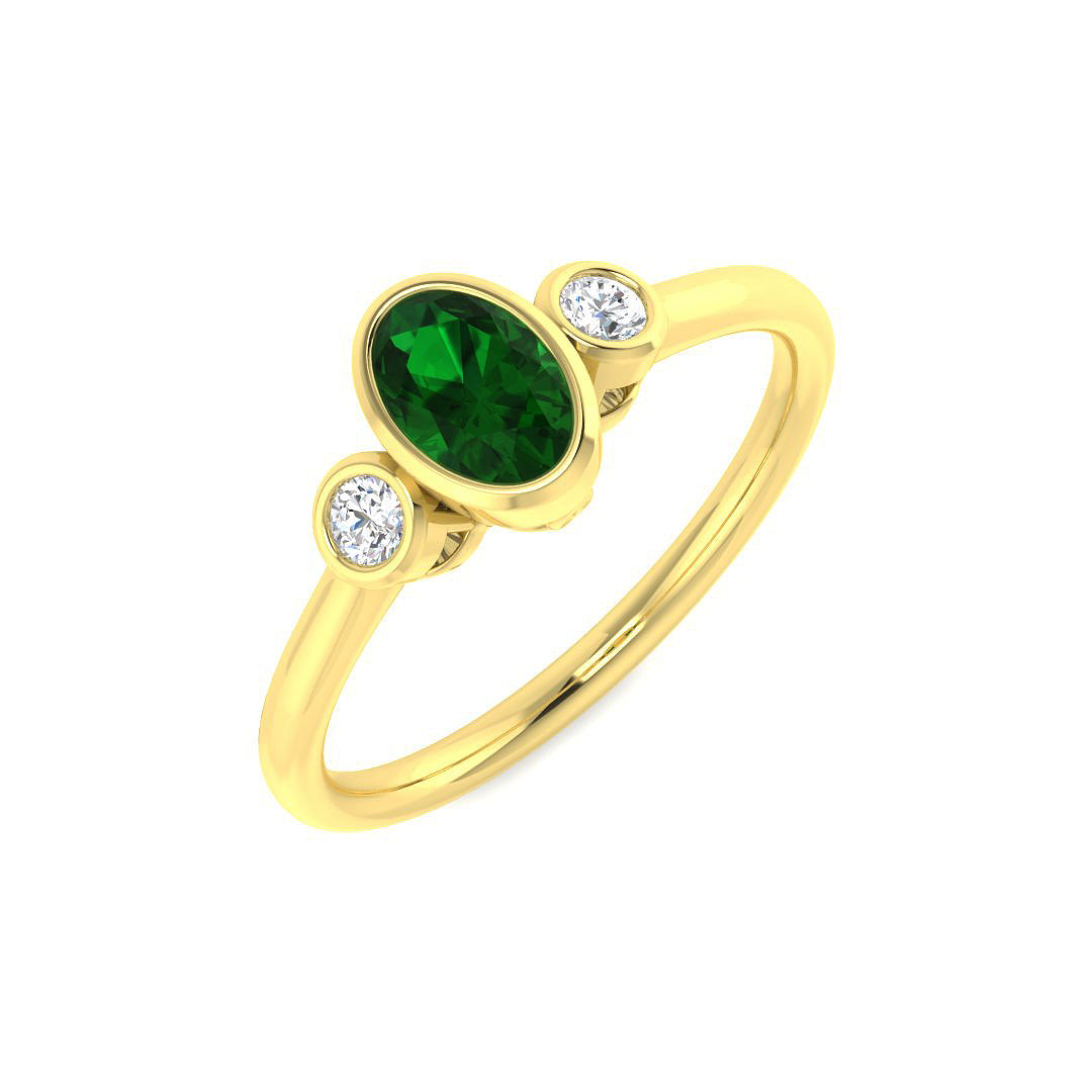9ct Yellow Gold 0.50ct Emerald Ring