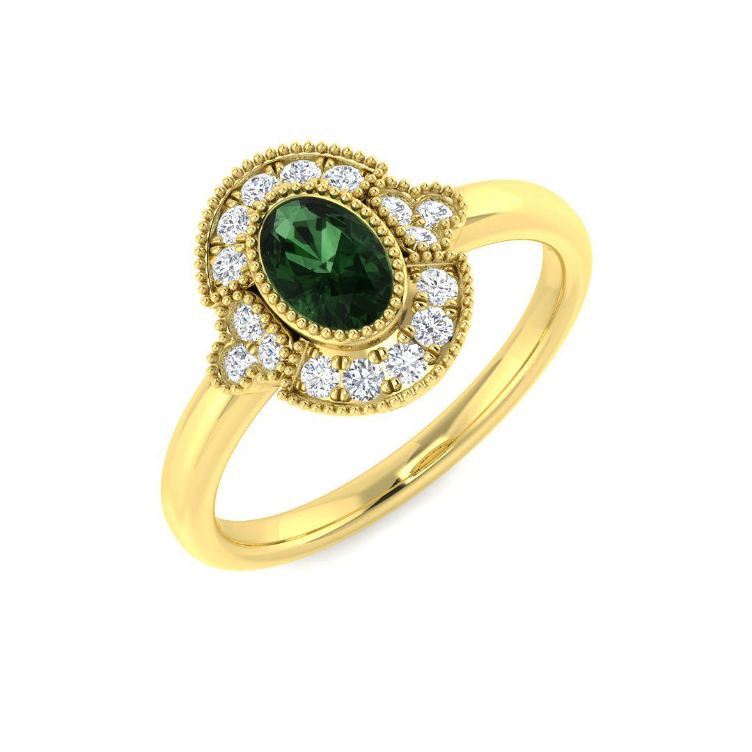 9ct Yellow Gold 0.88ct Multi Sapphire Ring