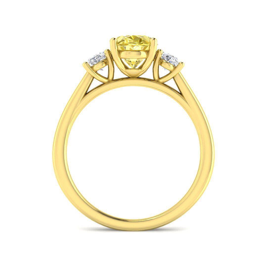 9ct Yellow Gold 2.64ct F VS1 Laboratory Grown Lab Yellow Diamond Ring