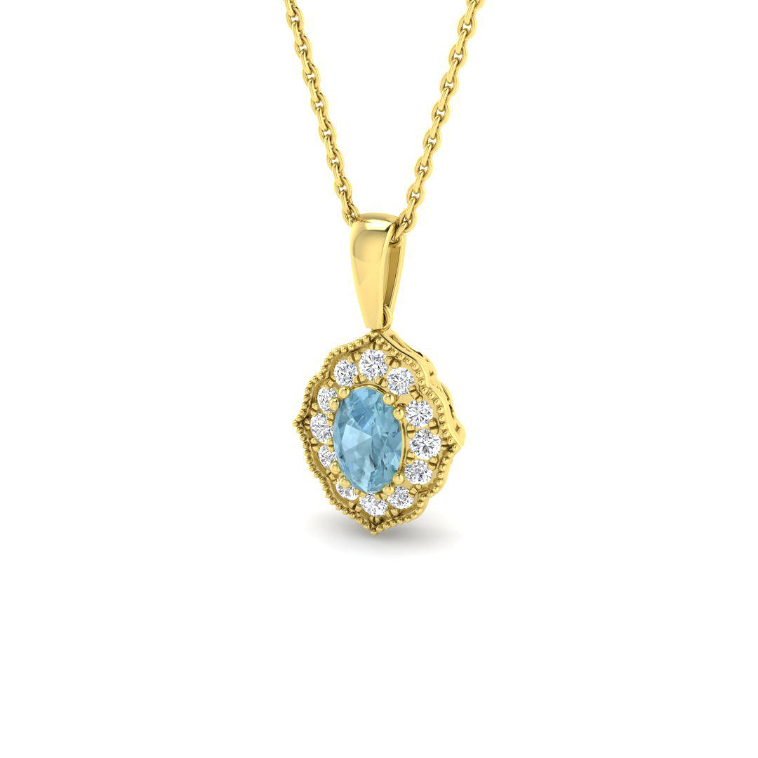 9ct Yellow Gold 0.57ct Aquamarine Pendant