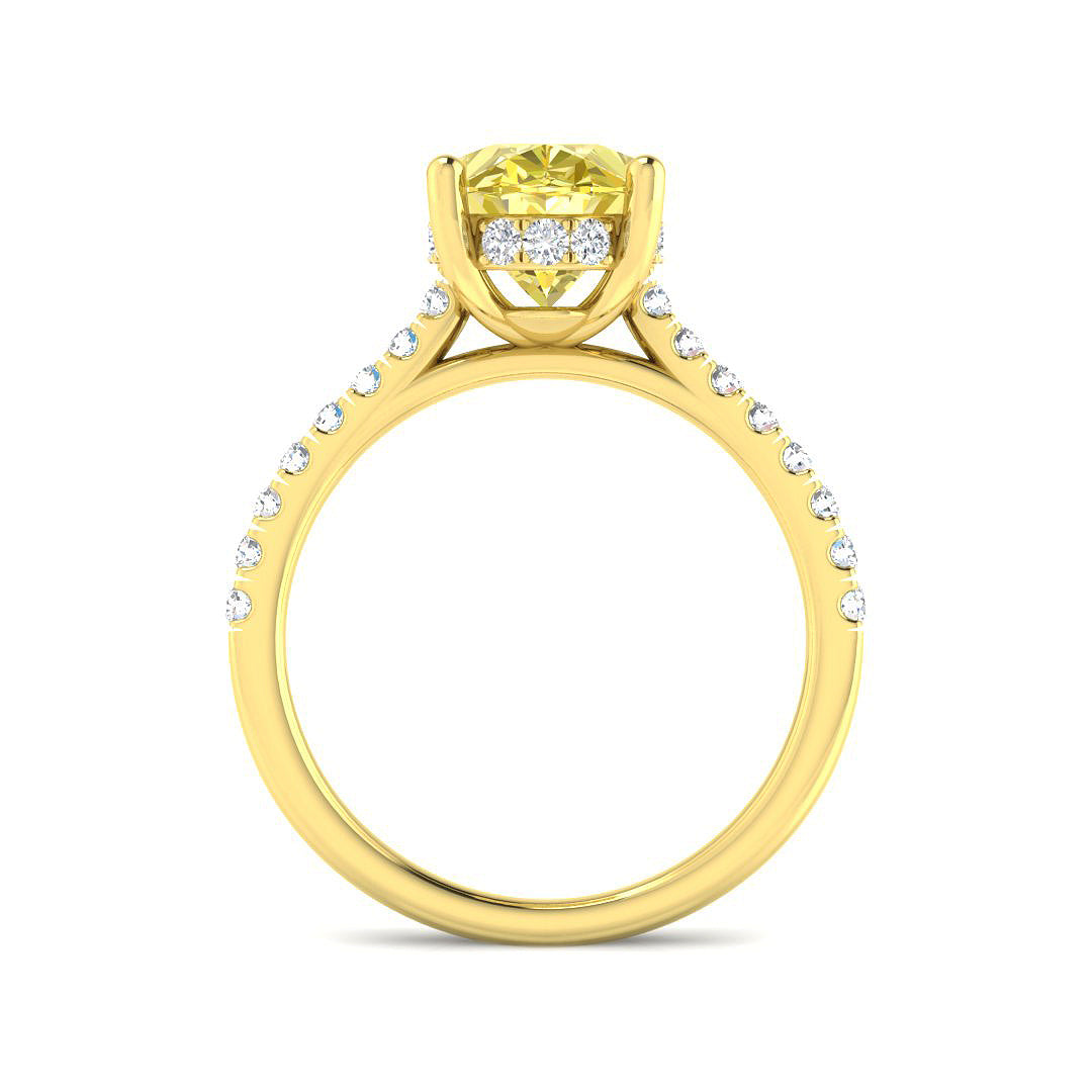 9ct Yellow Gold 4.46ct F VS1 Laboratory Grown Lab Yellow Diamond Ring