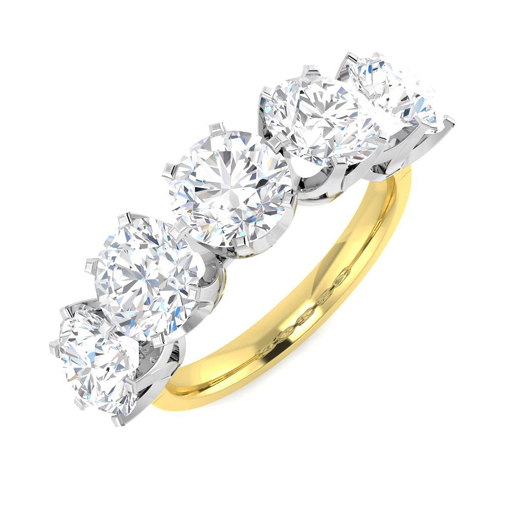 9ct Two-Tone Gold 3.27ct Laboratory Grown Cvd Old Cut Ring