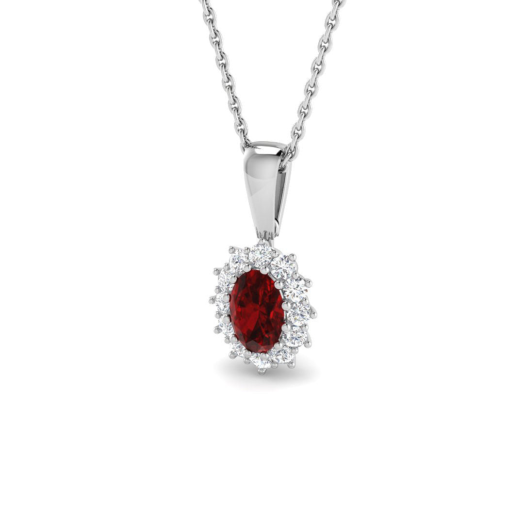 9ct White Gold 0.76ct Ruby Pendant