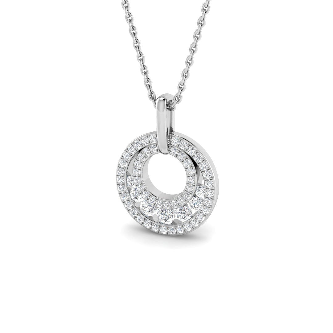 9ct White Gold 0.38ct G SI2 Diamond Pendant