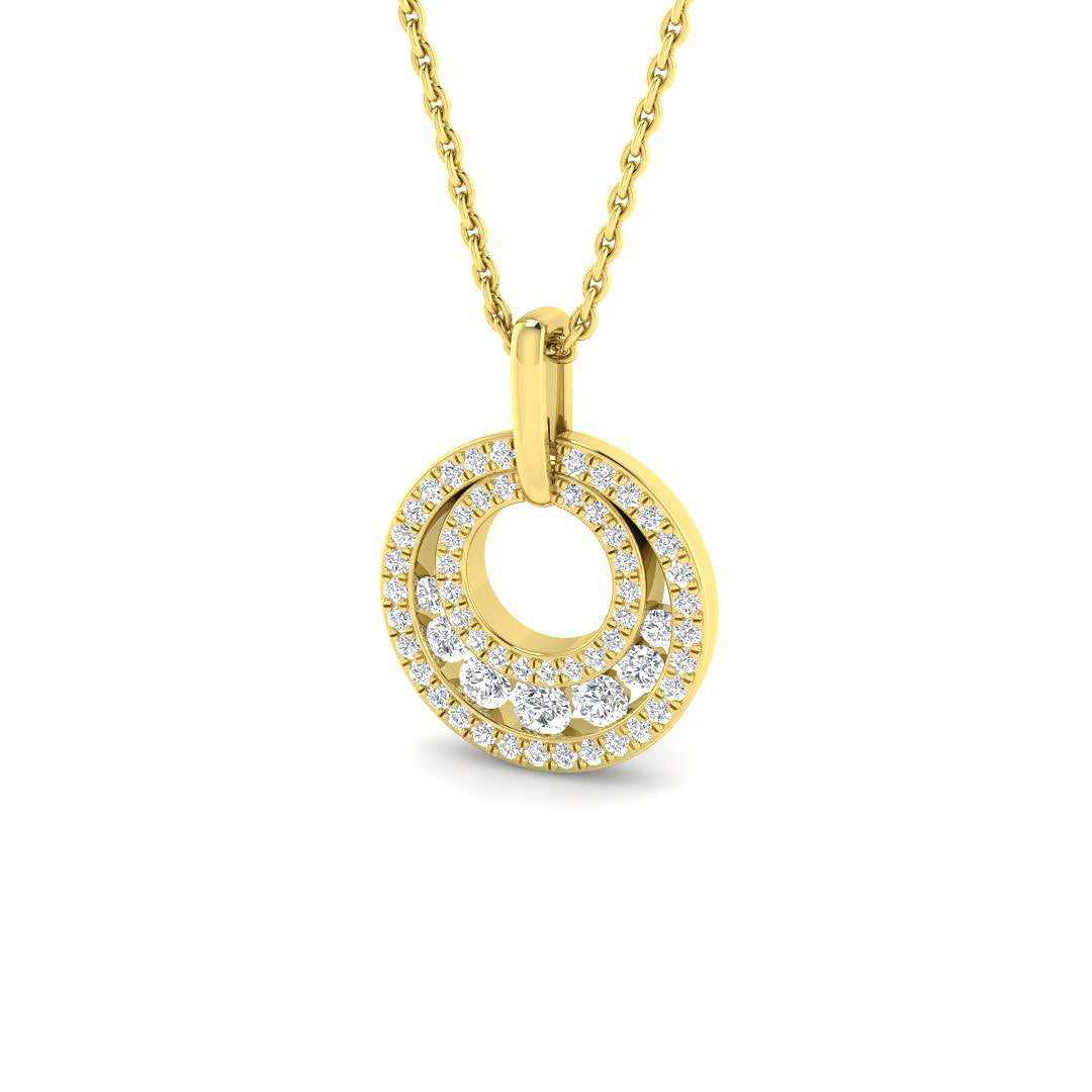 9ct Yellow Gold 0.38ct G SI2 Diamond Pendant