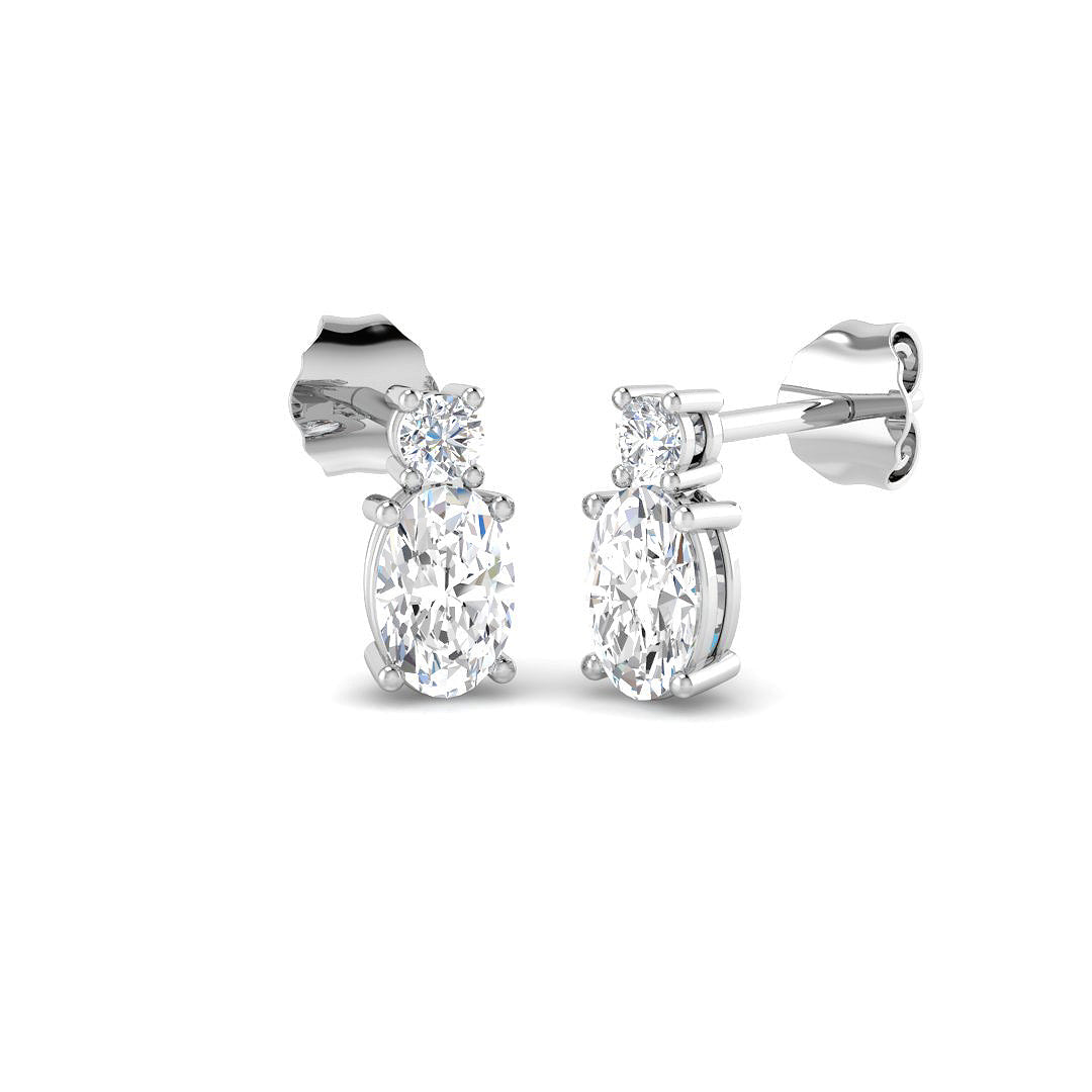 9ct White Gold 0.87ct Laboratory Grown CVD Earrings