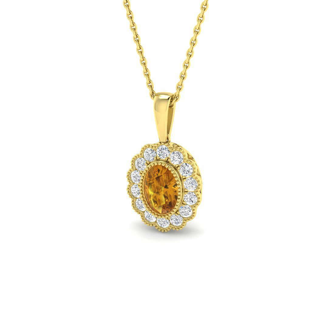 9ct Yellow Gold 1.33ct Multi Sapphire Pendant