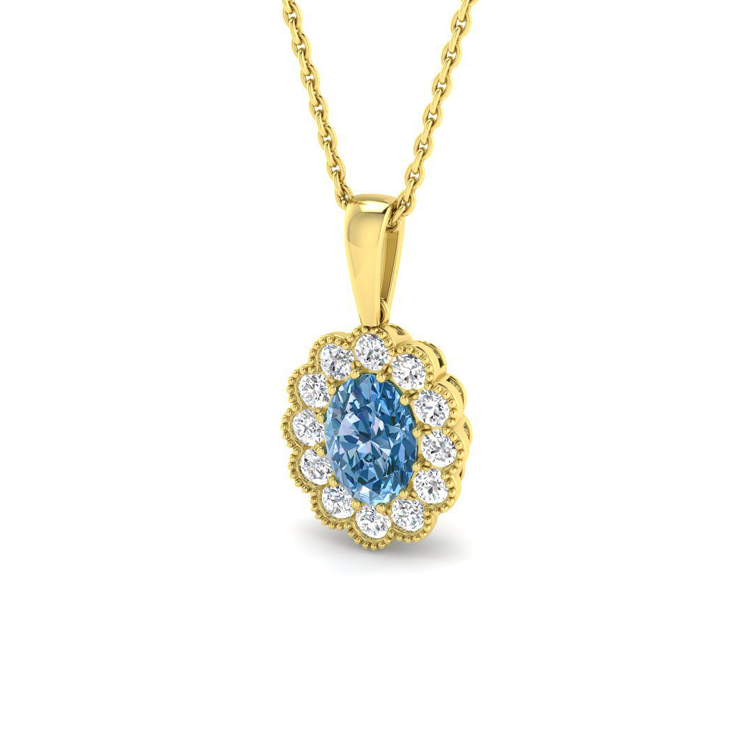 9ct Yellow Gold 1.44ct Multi Sapphire Pendant