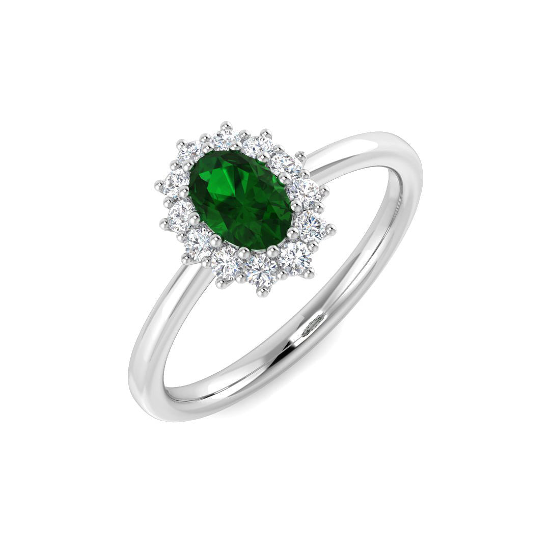 9ct White Gold 0.61ct Emerald Ring