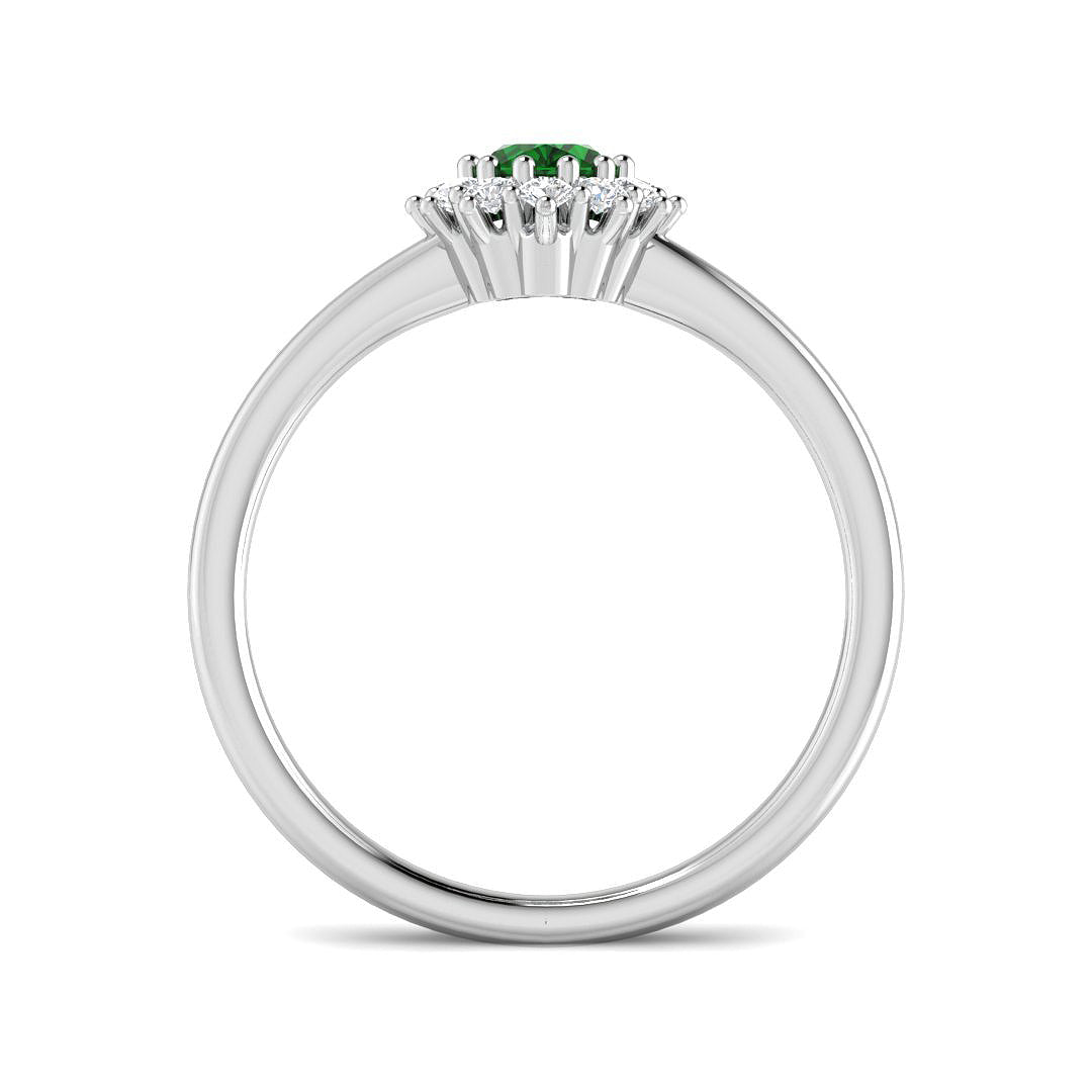 9ct White Gold 0.61ct Emerald Ring