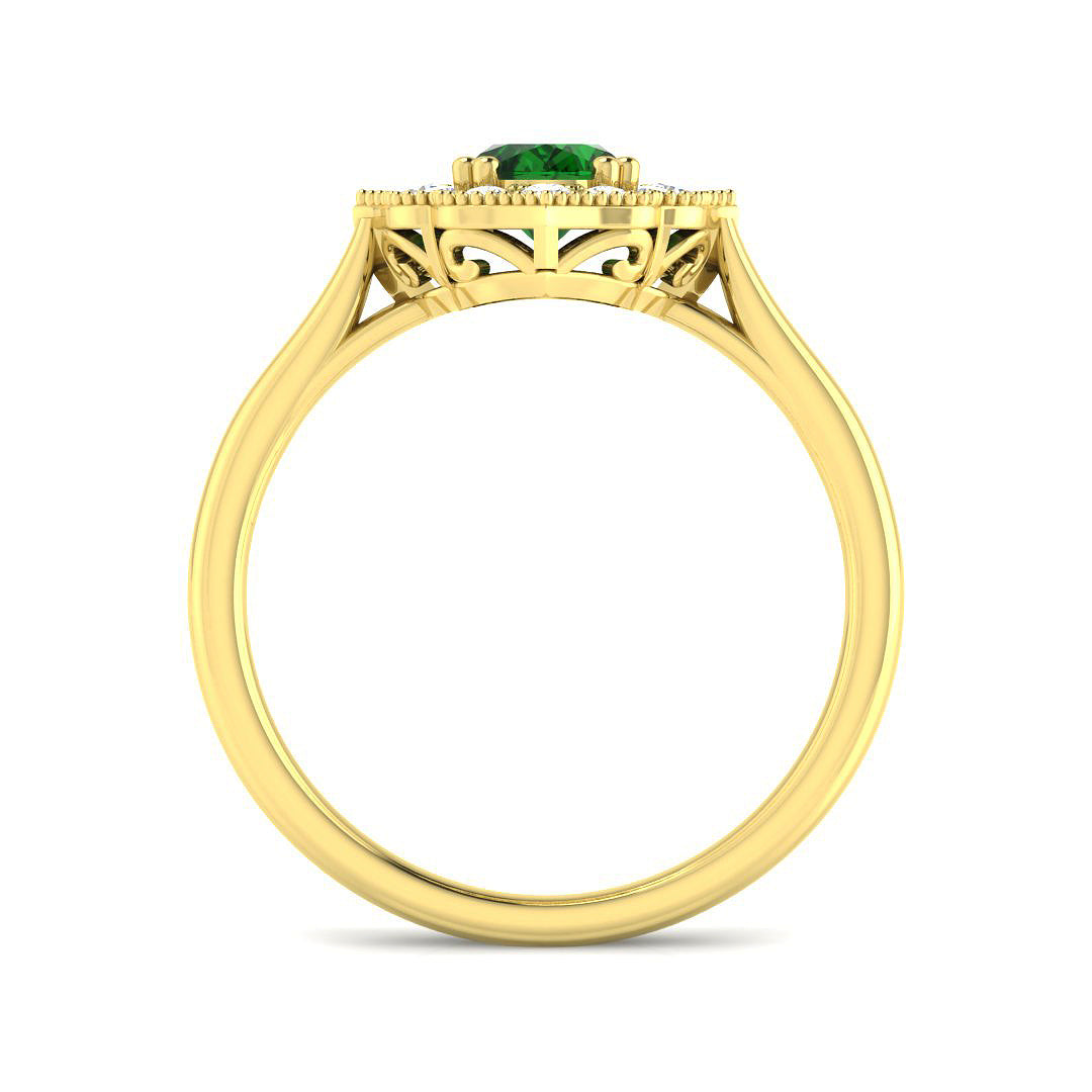 18ct Yellow Gold 0.95ct Emerald Ring