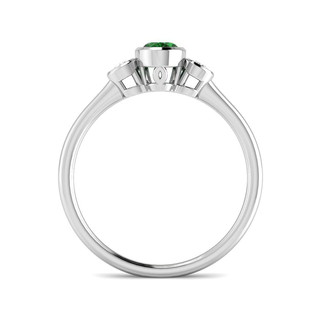 9ct White Gold 0.50ct Emerald Ring