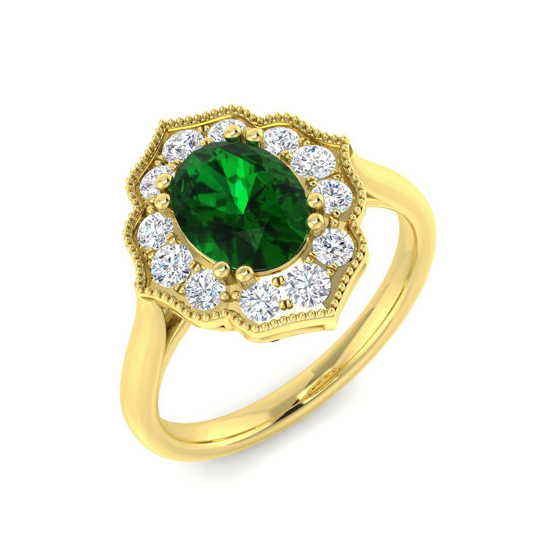 18ct Yellow Gold 1.61ct Emerald Ring