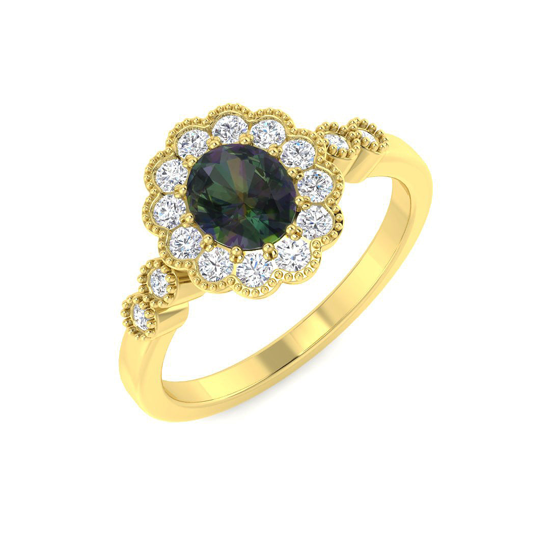 9ct Yellow Gold 1.25ct Teal Sapphire Ring
