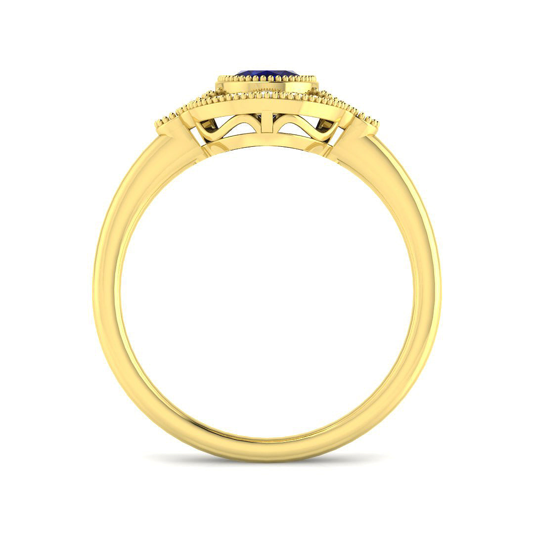 9ct Yellow Gold 1.23ct Blue Sapphire Ring