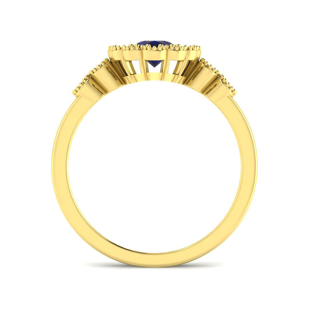 9ct Yellow Gold 1.21ct Blue Sapphire Ring