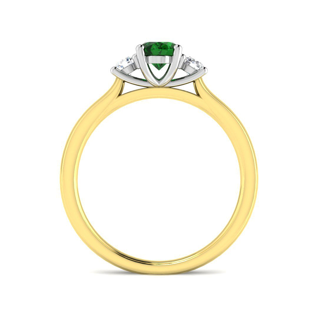 9ct Two-Tone Gold 0.93ct Emerald Ring