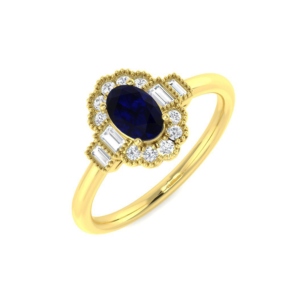 9ct Yellow Gold 0.72ct Multi Sapphire Ring