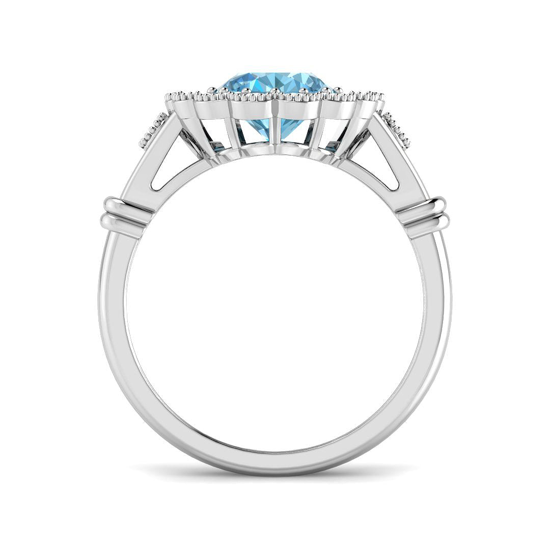 9ct White Gold 2.79ct Sky Blue Topaz Ring