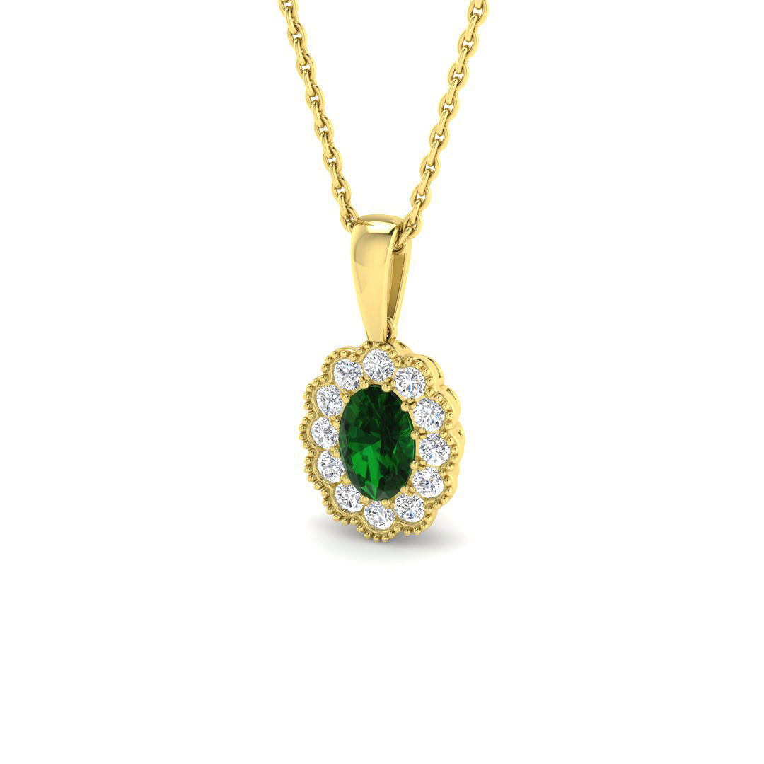 9ct Yellow Gold 0.61ct Emerald Pendant