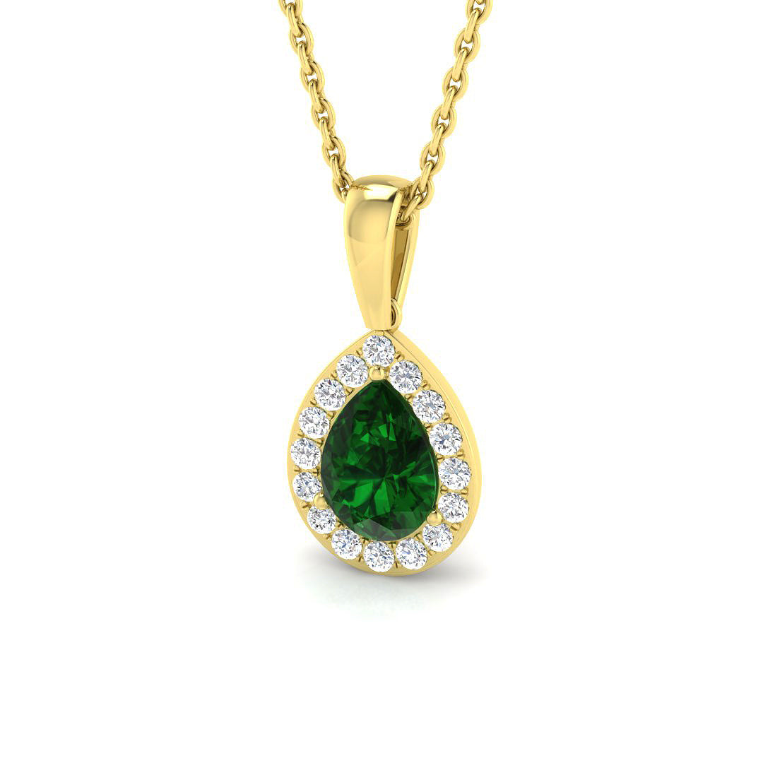 9ct Yellow Gold 0.73ct Emerald Pendant