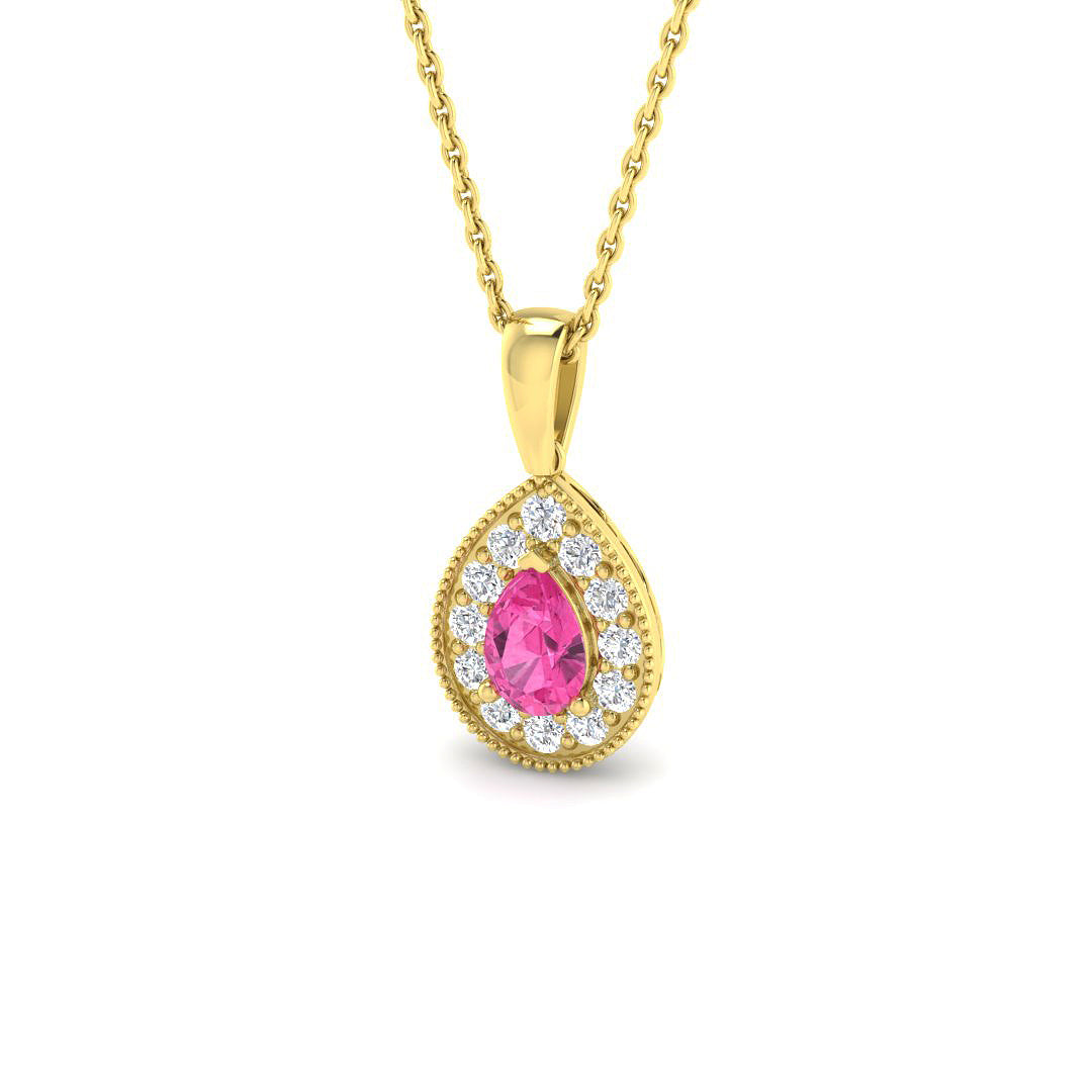 9ct Yellow Gold 0.82ct Pink Sapphire Pendant