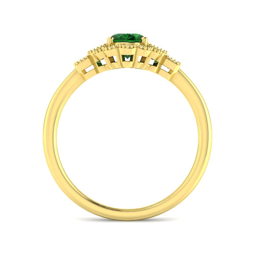 18ct Yellow Gold 1.02ct Emerald Ring