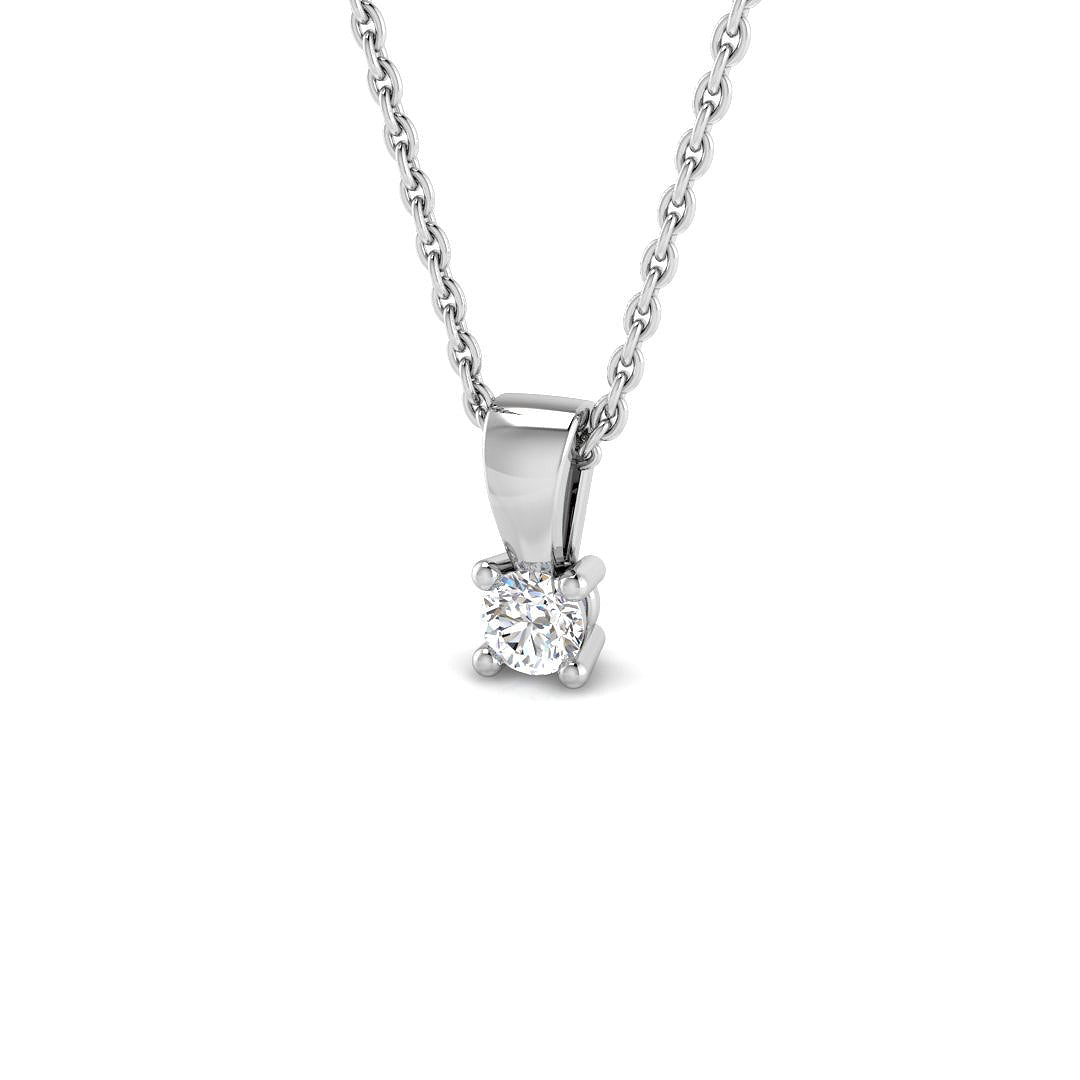 9ct White Gold 0.19ct G SI2 Diamond Pendant