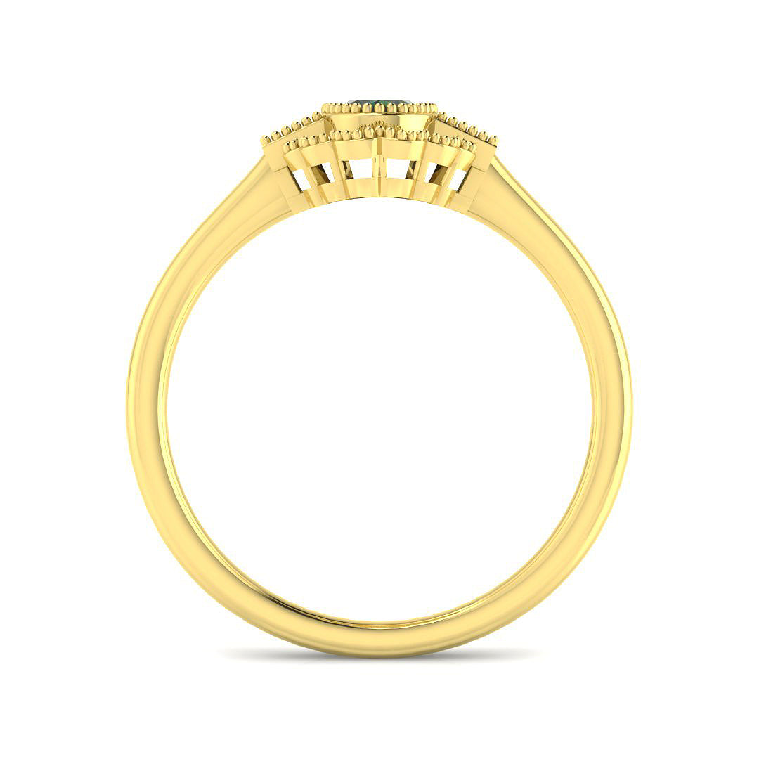 9ct Yellow Gold 0.80ct Teal Sapphire Ring