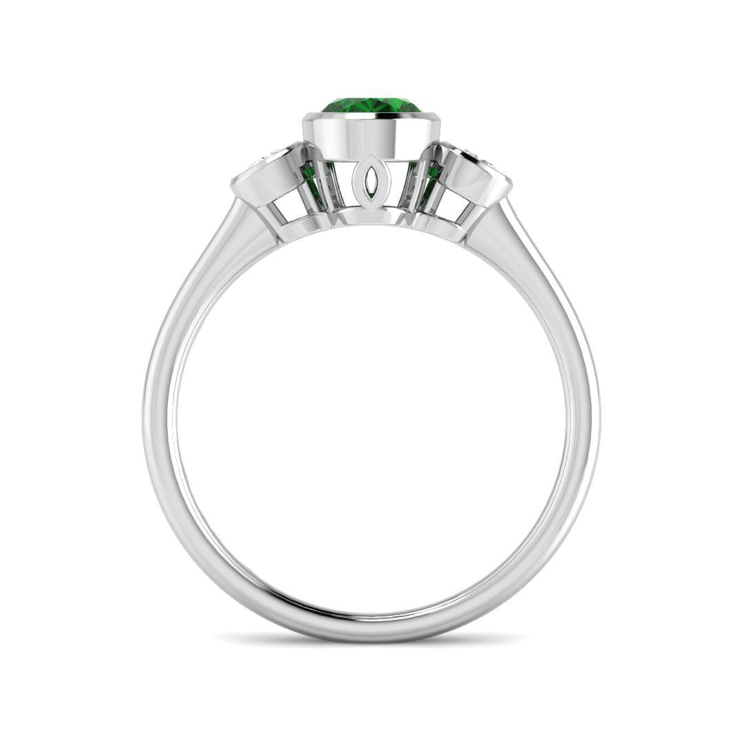 9ct White Gold 0.84ct Emerald Ring