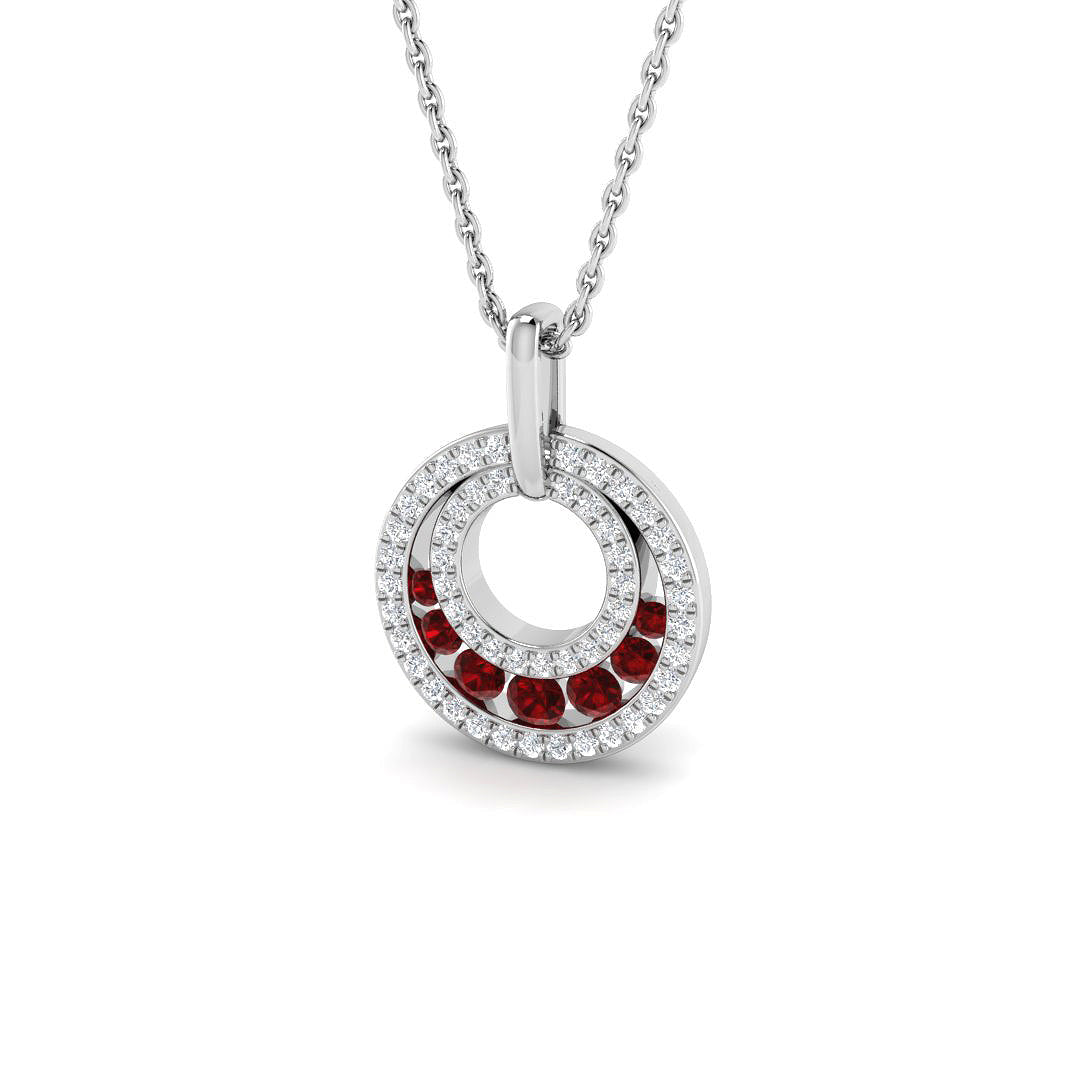 9ct White Gold 0.40ct Ruby Pendant