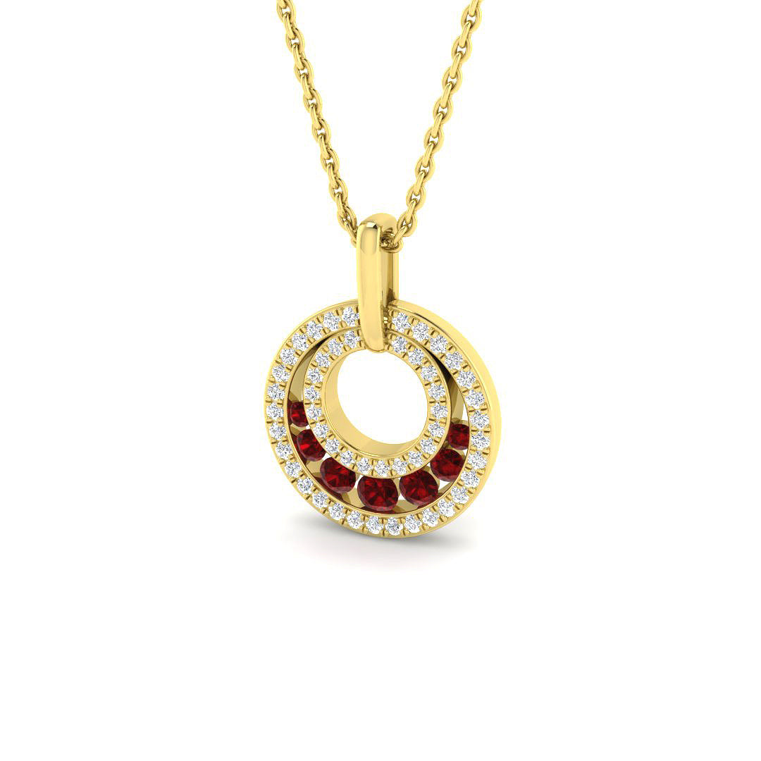 9ct Yellow Gold 0.40ct Ruby Pendant