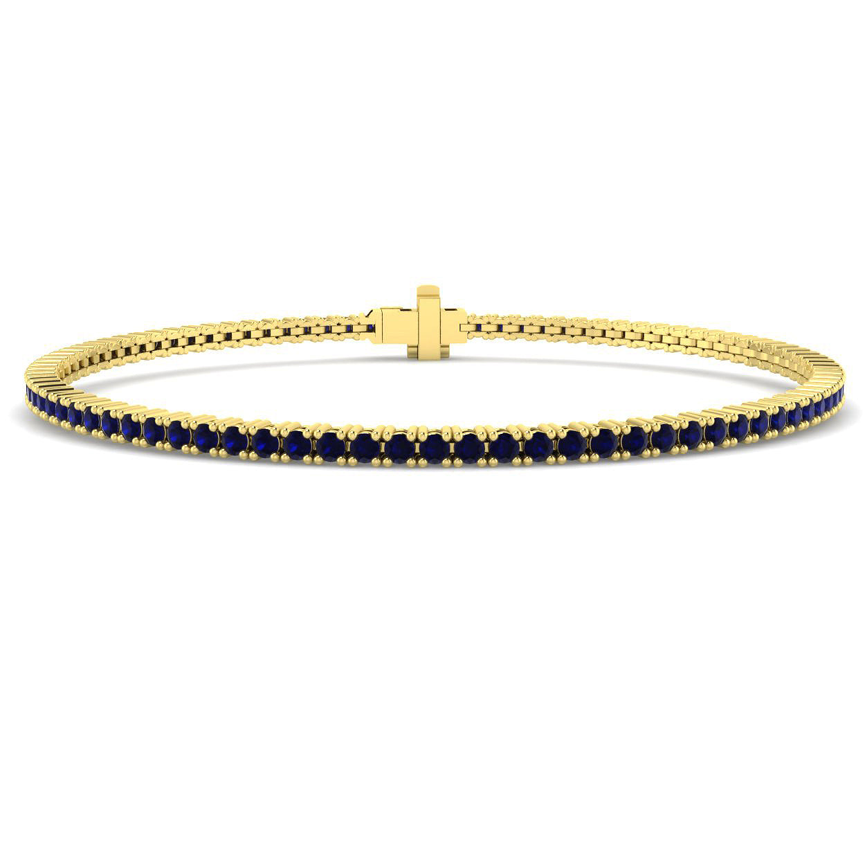 9ct Yellow Gold 2.09ct Blue Sapphire Bracelet