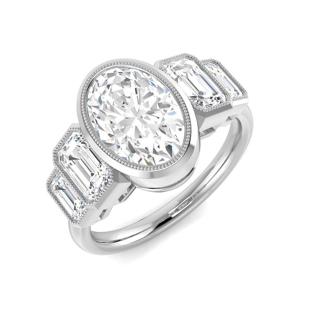 9ct White Gold 3.27ct E VS2 Laboratory Grown CVD Ring