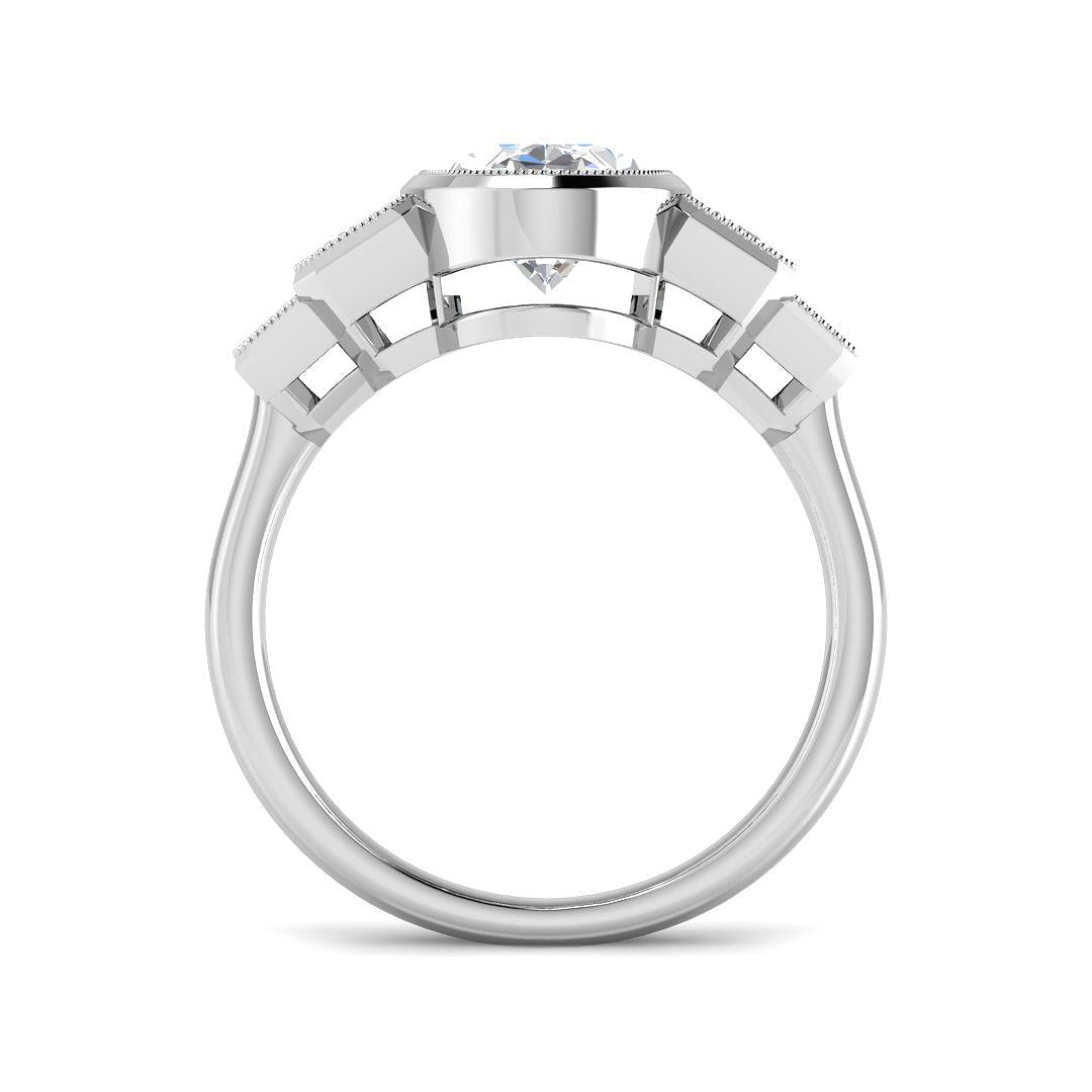 9ct White Gold 3.27ct E VS2 Laboratory Grown CVD Ring