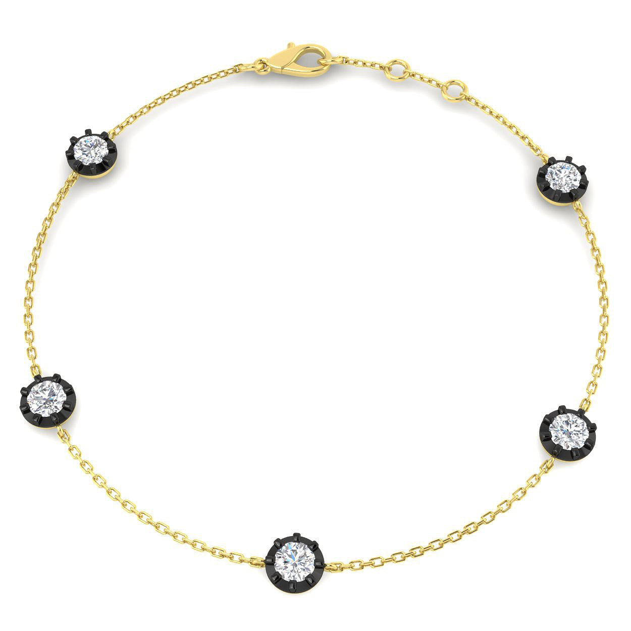 9ct Yellow Gold 0.90ct Laboratory Grown CVD Bracelet